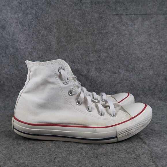 Converse Shoes Womens 8 Hi Top Sneaker Chuck Taylor All Star White Canvas Casual - Picture 1 of 13